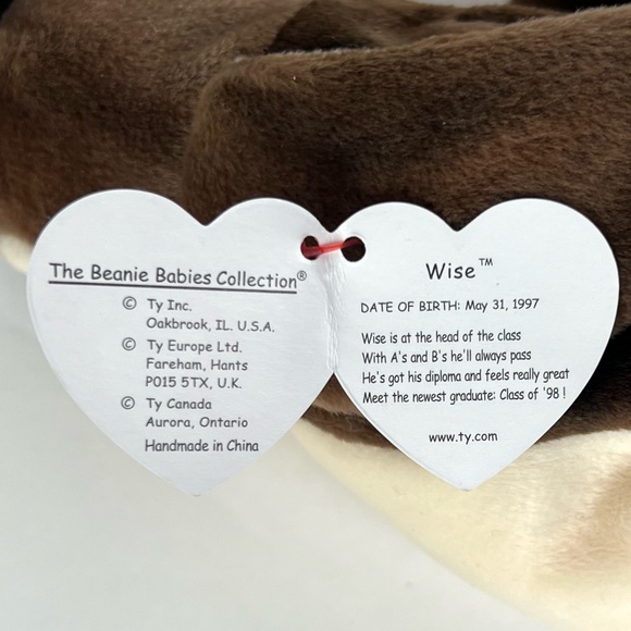 Ty Beanie WISE The Graduation Owl Baby–1998 Original, MINT & SUPER RARE … - Picture 7 of 7